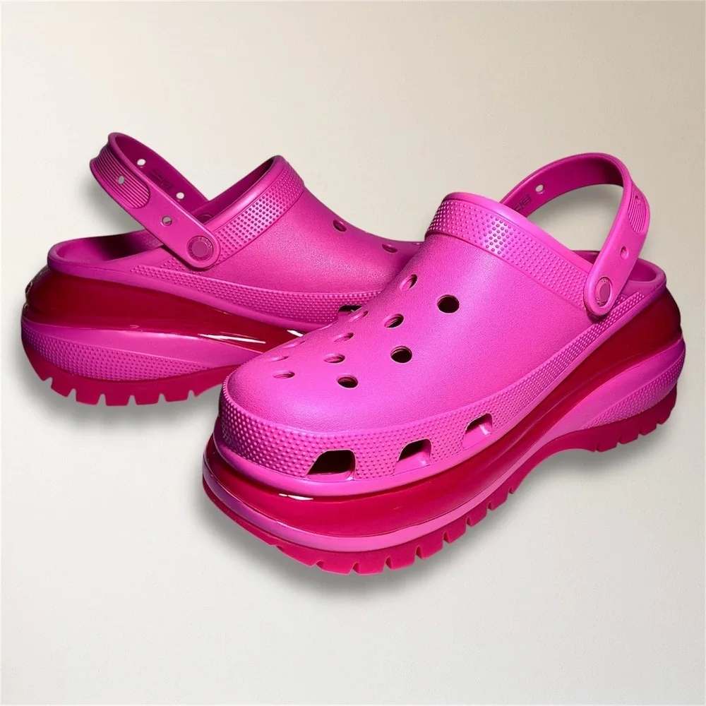 Crocs Mega Crush Platform Clog Juice Pink Comfort‎ Casual Mens 13 Travel Resort